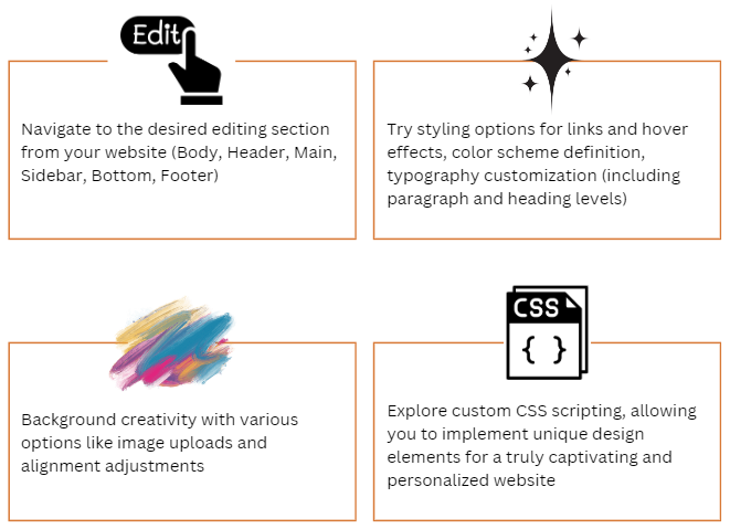 SaleRise Site Editor Styling Elements : editing , styling , background , CSS